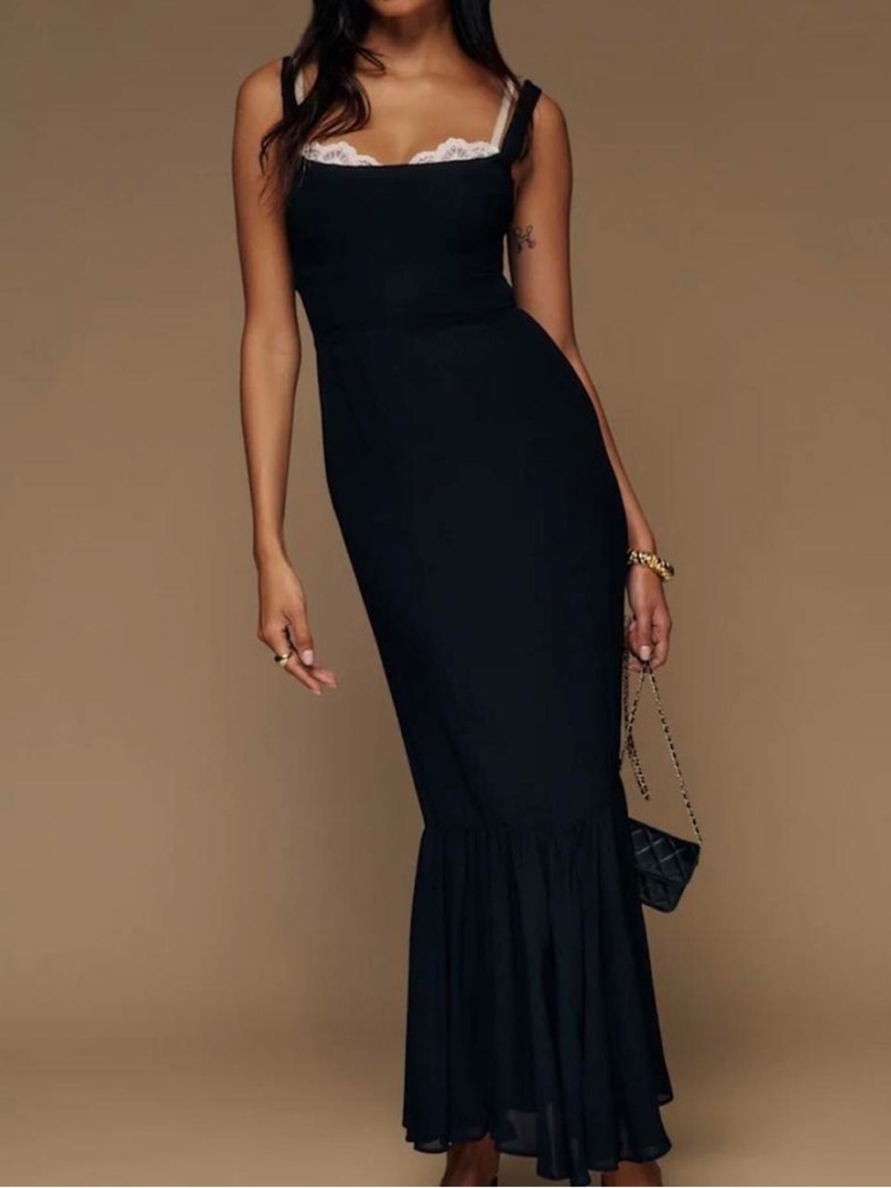 Reformation Irisa Dress Black - NWOT worn once